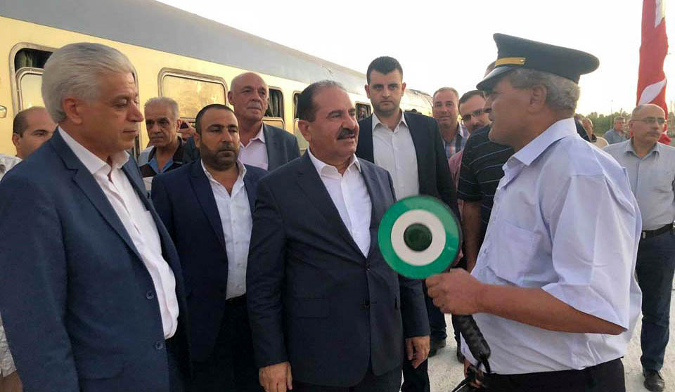 وزير النقل يستقل الرحلة التجريبية الأولى لقطار معرض دمشق الدولي